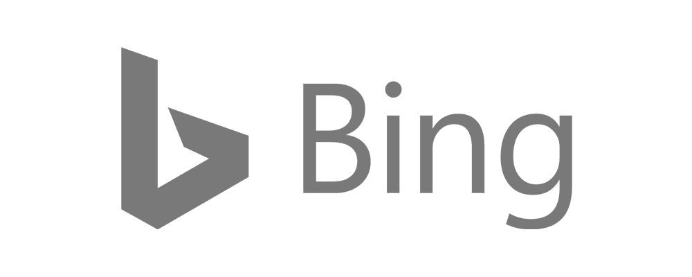 Greyscale Bing logo.